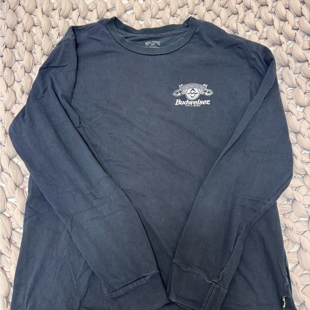 Billabong x Budweiser Men's Black Long Sleeve Logo Shirt
